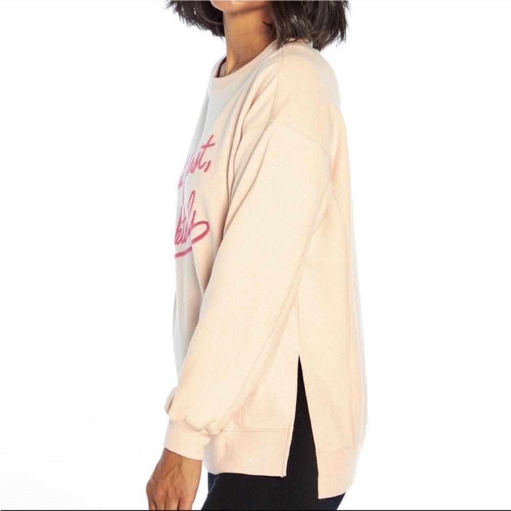Wild fox but first cocktail pink graphic sweatshirt long sleeves light pink - Picture 6 of 14